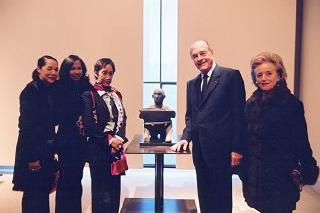 Visite du Président de la République au Pavillon des sessions du musée du Louvre