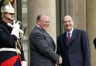 Le Président de la République accueille M. Goeran Persson, Premier ministre suédois.