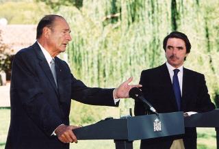 11.09.2003 - dÃ©placement en Espagne - confÃ©rence de presse conjointe du PrÃ©sident de la RÃ©publique et de M. Jose Maria Aznar, PrÃ ...