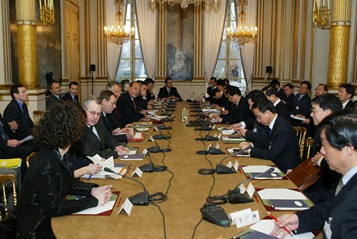 Visite du Président chinois - entretien élargi (salon Murat)