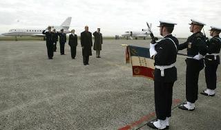 Arrivée du Président de la République sur la base aéronavale de Landivisiau