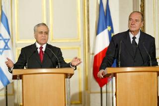 Conférence de presse du Président de la République et de M. Moshe Katsav, président de l'Etat d'Israël