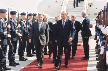 Arrivée du Président de la République lors du sommet franco-allemand.
