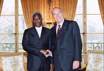 Fin de l'entretien du Président de la République et du Général Mathieu KEREKOU, Président de la République du Bénin.