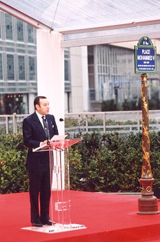 Allocution de Sa Majesté Mohammed VI roi du Maroc lors de l'inauguration de la place Mohammed V.