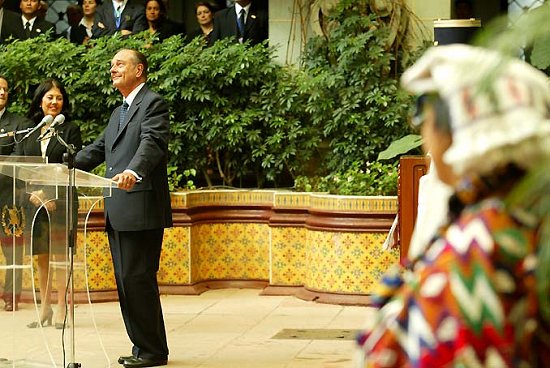 Allocution du Président de la République en réponse à l'allocution de bienvenue du Président du Guatemala (Palais national)