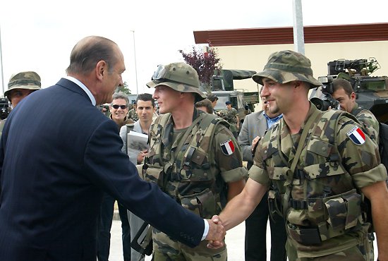 Visite du Président de la République au 6-12ème régiment de cuirassiers