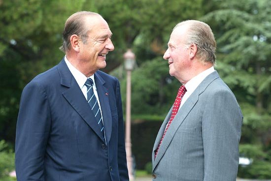 Rencontre franco-germano-espagnole / M. Jose Luis Rodriguez Zapartero, prÃ©sident du gouvernement espagnol accueille le PrÃ©sident de la R ...