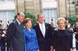 Arrivée des deux couples présidentiels au Palais de l'Elysée.