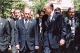 Sommet G7 / G8 - le PrÃ©sident de la RÃ©publique en compagnie de M. Vladimir Poutine, PrÃ©sident de la RÃ©publique de Russie lors de l ...