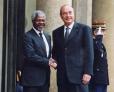 Président de la République accueille M. Kofi Annan, secrétaire général des Nations Unies.