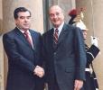 Le Président de la République accueille M. Emomali RAKHMONOV, Président de la République du Tadjikistan.