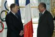 Le Président de la République accueille M. Jacques ROGGE, président du Comité international olympique.