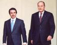 Entretien du Président de la République et de M. José Maria Aznar, président du gouvernement espagnol.