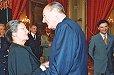 60ème aniversaire du CRIF - Le Président de la République salue Mme Simone Veil.
