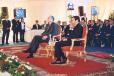 Déplacement au Maroc - accueil du Président de la République sur le site du port de Tanger