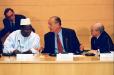 Forum pour le partenariat avec l'Afrique - le PrÃ©sident de la RÃ©publique entourÃ© (à sa droite) M. Alpha Oumar Konare, prÃ©si ...