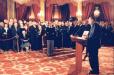 Allocution du Président de la République lors de la remise du Grand prix universel des cultures au père Pierre Ceyrac (salle des Fêtes)