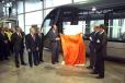Déplacement en Gironde - inauguration du tramway de la communauté urbaine de Bordeaux - dévoilement de la plaque inaugurale