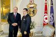 Visite d'Etat en Tunisie - entretien en tête à tête des deux Présidents / Palais de Carthage.