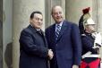Le Président de la République accueille M. Hosni Moubarak, Président de la République arabe d'Egypte (perron)