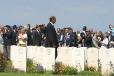 - 60ème anniversaire du débarquement en Normandie - fin de la cérémonie franco-britannique (cimetière)