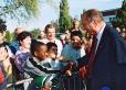 Arrivée du Président de la République à la salle polyvalente René Binet à Sens - Déplacement dans l'Yonne