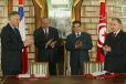 Visite d'Etat en Tunisie - signature d'accords en présence des ministres des Affaires étrangères français et tunisien