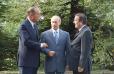 Rencontre franco-germano-russe - dialogue informel entre le PrÃ©sident de la RÃ©publique, M. Vladimir Poutine, PrÃ©sident de la FÃ©dÃ ...