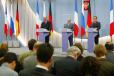 Rencontre franco-germano-russe - conférence de presse conjointe (résidence Botcharov Routchei)