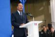 Cérémonies du 60ème anniversaire de la Libération de Paris - cérémonie sur le parvis de l'Hôtel-de-ville - discours du Président de la République