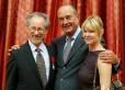 Le Président de la République en compagnie de M. Steven Spielberg et de son épouse