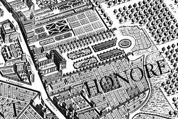 Section of the Turgot plan of Paris 1734-1739