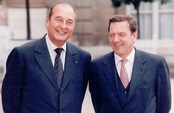 30. September 1998: erste Begegnung mit Gerhard Schröder, dem künftigen Kanzler der Bundesrepublik Deutschland.