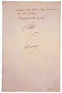 Illustration :Signature de Louis XVI ProcÃ¨s-verbal de l'AssemblÃ©e nationale, 20-26 aoÃ»t 1789 Le texte est ratifiÃ© en octobre par l ...
