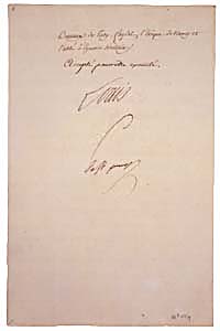 Illustration :Signature de Louis XVI ProcÃ¨s-verbal de l'AssemblÃ©e nationale, 20-26 aoÃ»t 1789 Le texte est ratifiÃ© en octobre par l ...