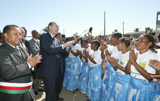 Photo de la cérémonie d'accueil à Mahajanga.