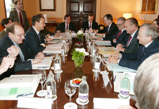 Sommet franco-espagnol - entretien du Président de la République et du Premier ministre avec M. Jose Luis Zapatero