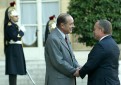 Photo :Le Président de la Confédération Suisse et le Président de la République française dans la cour d'honneur
