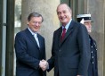 Photo : Le Président Jacques CHIRAC reçoit le chancelier autrichien M.Wolfgang SCHUESSEL.