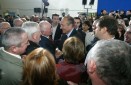 Photo : Présentation des voeux en Corrèze: le Président de la République entouré d'invités.