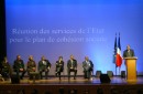 Photo : Allocution prononcée par M.Jacques CHIRAC, Président de la République, à l'occasion de la réunion des services de l'Etat pour le plan de cohésion sociale