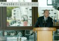 Photo 3 : Allocution du Président de la République lors de la visite du chantier du musée du quai Branly