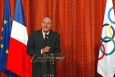 Photo : Allocution du Président de la République lors de la cérémonie de remise de décorations aux athlètes paralympiques médaillés à Athènes