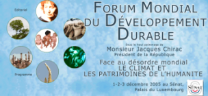 3ème Forum mondial du développement durable à Paris.