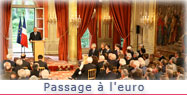 Allocution lors de la réception offerte en l'honneur des institutions et professions ayant contribué au passage à l'euro. 