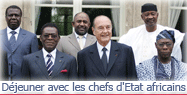 Déjeuner avec des chefs d'Etat africains à l'occasion de la remise du Prix Houphouet Boigny