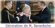 Discours du Président de la République lors de la remise des insignes de la Légion d'honneur à M. Daniel BARENBOÏN