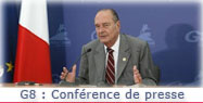 Conférence de presse, de M. Jacques CHIRAC, Président de la République, à l'issue du premier jour du sommet du G8.