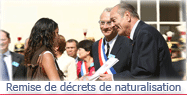 Discours du Président de la République à l'occasion d'une cérémonie de remise de décrets de Naturalisation.